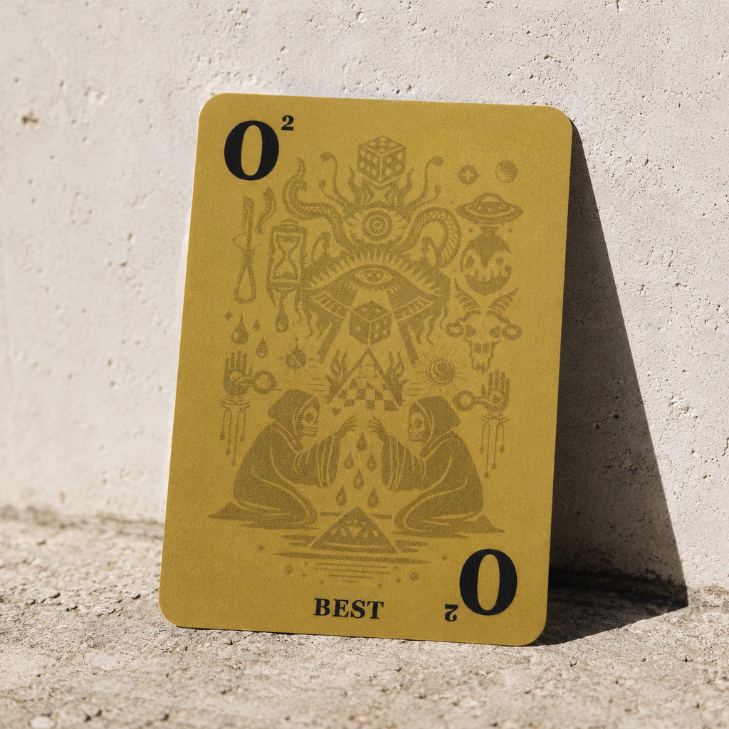 Goldene FIVESIX Beschwörungskarte 0 hoch 2 mit BEST-Effekt für taktische Würfelangriffe